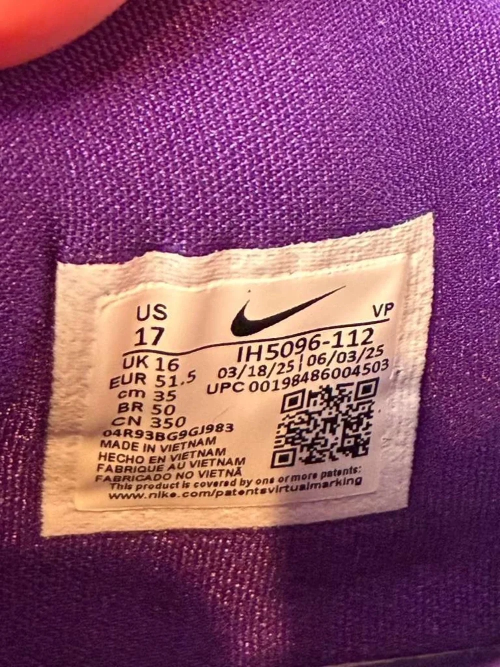 Nike KD 18 Team Issued Player Exclusive PE White Purple IH5096-112 Men’s 17